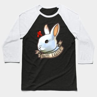 Realistic Happy Easter Bunny Head With Hearts On Easter Baseball T-Shirt